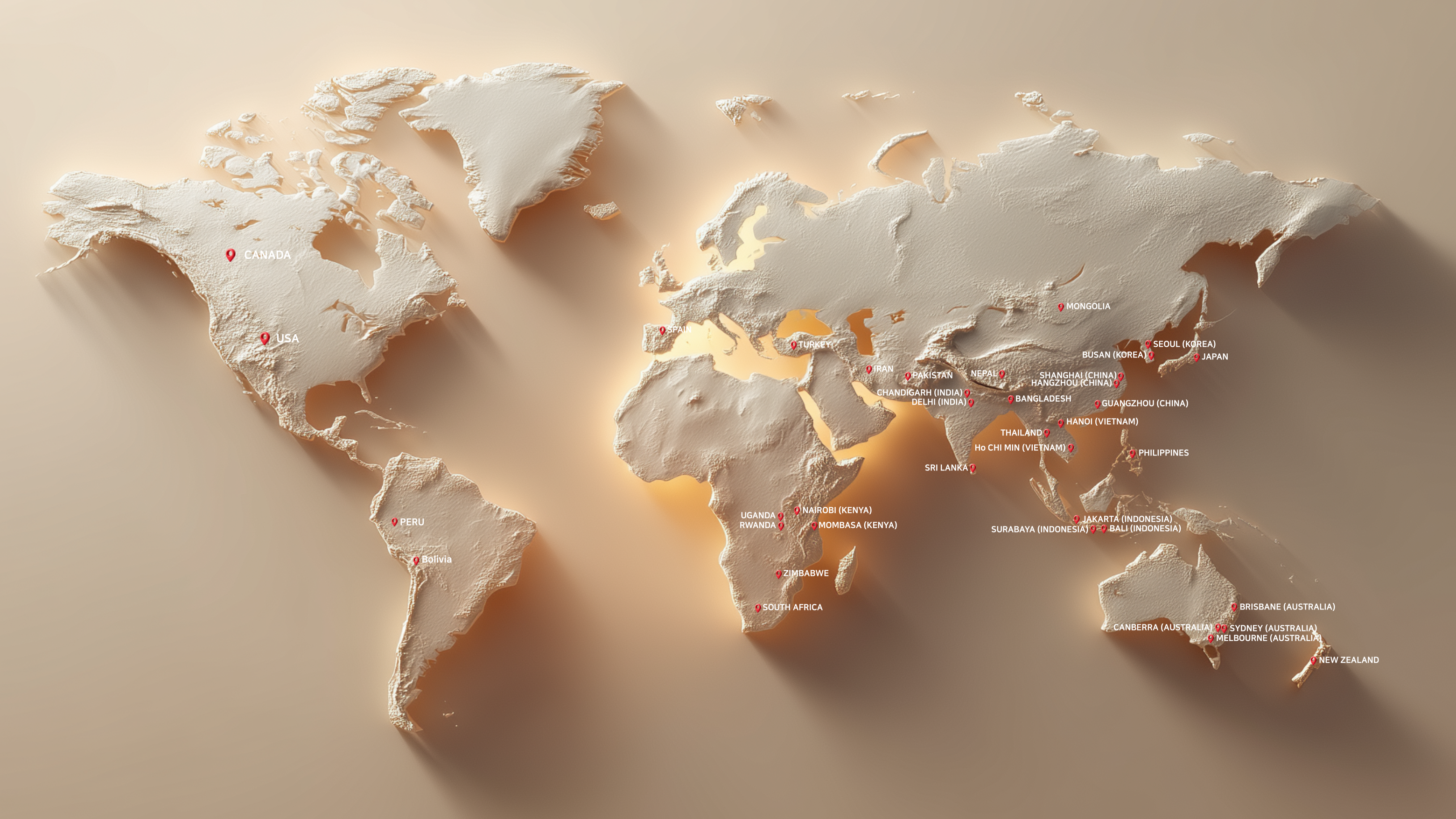바다유학원 글로벌 네트워크 지도